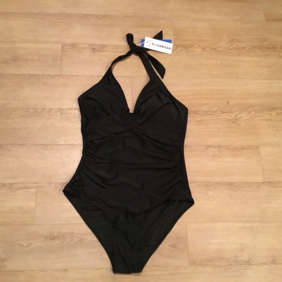 Women’s Tummy Control Ruched Halter Push Up One Piece Bathing Suit - Picture 7 of 9